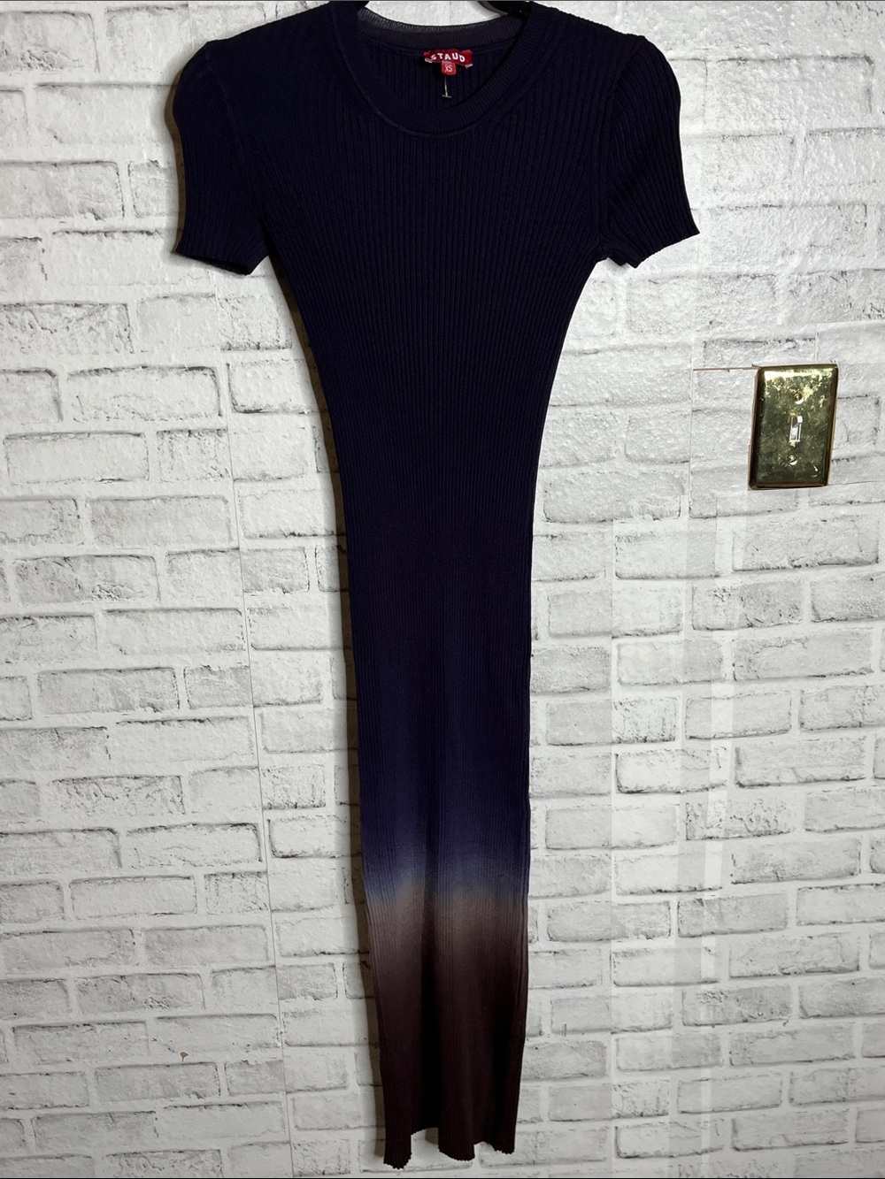 Staud Colleen dip dye ribbed stretch dress - Picture 3 of 7